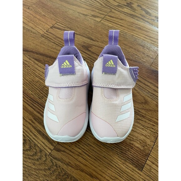 adidas Pink Purple Suru365 Training Slip-On Baby Toddler Shoes Strap Size 5K - Picture 3 of 12